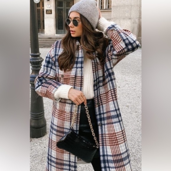 Zara Multicolor Plaid Teddy Jacket Button Down Y2k Cottagecor - Picture 2 of 10